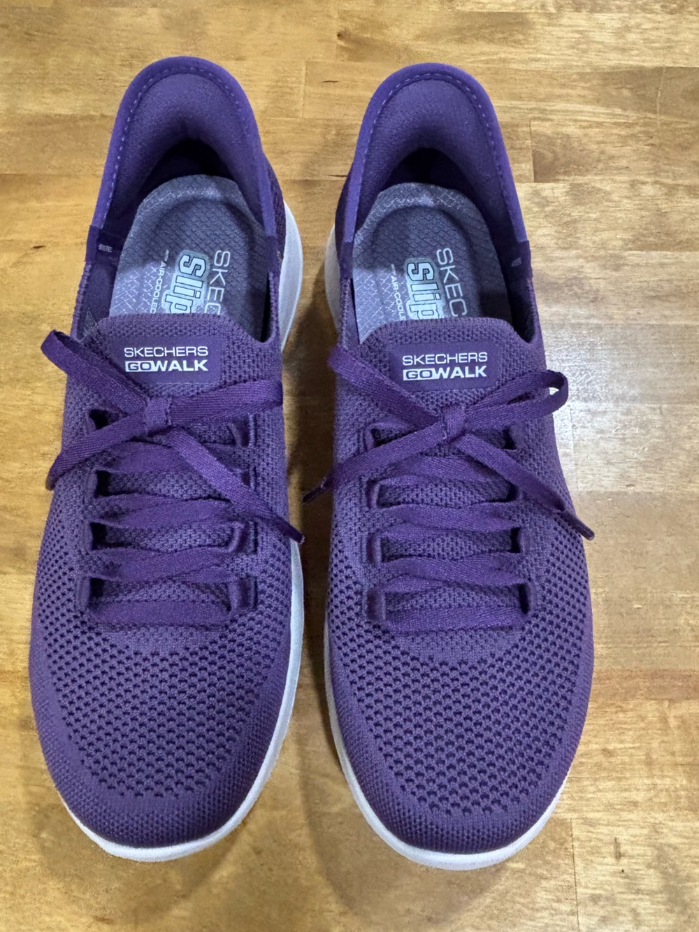 Skechers GO WALK Slip-Ins Women’s SZ 8 Purple Knit Walking Shoes Sneakers - Joy